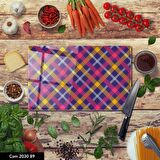 ANTİBAKTERİYEL CAM KESME TAHTASI | BASKILI KESİM TABLASI | 25x35 cm